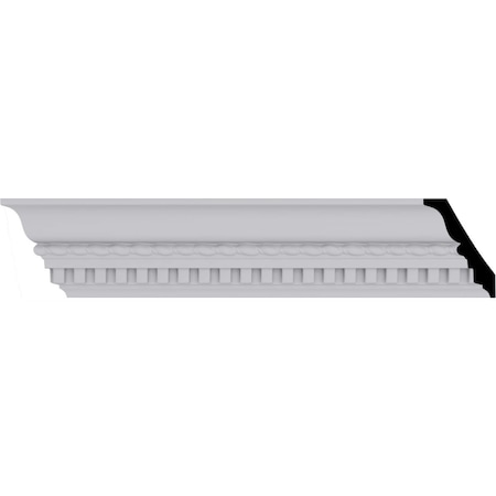 Ekena Millwork 3 1/4"H x 2 3/8"P x 4"F x 94 1/2"L Bulwark Dentil & Rope Crown Moulding MLD03X02X04BU